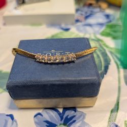 Gold tone Bracelet With Cz Diamonds