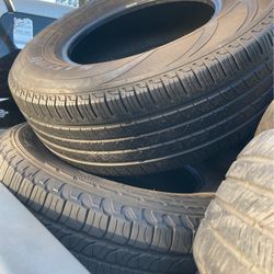 I got four tires in good condition they have about 40 to 50% size number 255/70/16