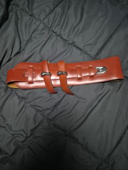 Wide leather belt