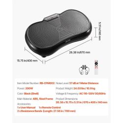 Vibration Plate Exercise Machine, Whole Body Shaker for Lymphatic Drainage and Weight Loss, Home Workout Gym Fitness Equipment with 2 Resistance Bands