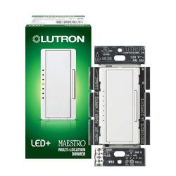 Lutron Maestro LED+ Dimmer Switch Single-Pole or Multi-Location White