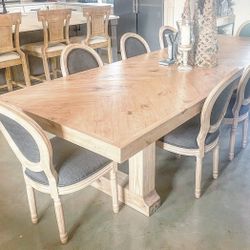Custom  Dining Table Farm House farmhouse Modern Rustic Set Bench Restoration Hardware Breakfast Nook Table Solid Wood Custom Handcrafted Counter Bar 
