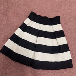 Small Black White Striped Y2K Flair Retro Skirt 
