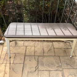 Wood Top White Washout Bench