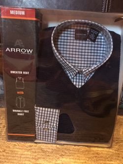 Men’s Dress Shirt With Vest Size M. Best Gifts For Men 