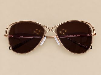 Tura Aviator Sunglasses Rose Gold Brown