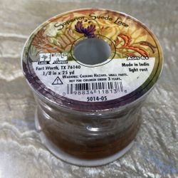 TEJAS Superior Suede Lace Medium Light Rust Spool 1/8 in x 25 Yards #5014-05