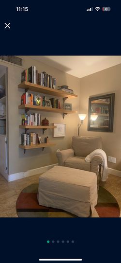 New Natural White Oak Floating Shelves, 2” Thick x 12” Deep, Various Lengths