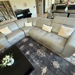 8 Piece Sectional Sofa  Leather Gray