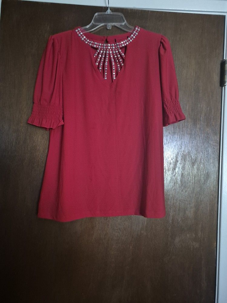 BRIGHT RED NEW VERY ELEGANT SIZE L ORIGINAL PRICE $45.
