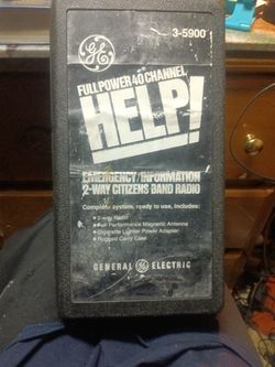 Vintage GE Full Power 40 Channel Emergency/ Information 2- Way Citizens Band Radio Works Great.