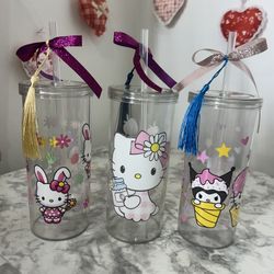 Hello Kitty Kid-Friendly BPA-Free Plastic Cup with Lid – 6 oz 