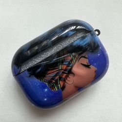 Cover Skin for  Apple Airpods Pro Charging case (Blue hair Girl)