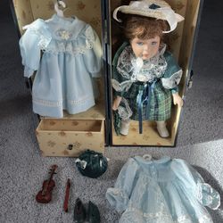 Victorian Doll With Her Own Closet/trunk   