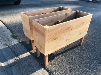 Beautiful privacy wall Frame Planter Box Garden Bed Outdoor Design cedar redwood AC pool equipment cover
