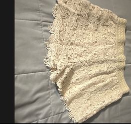 Cream Crochet Lace Mini Shorts