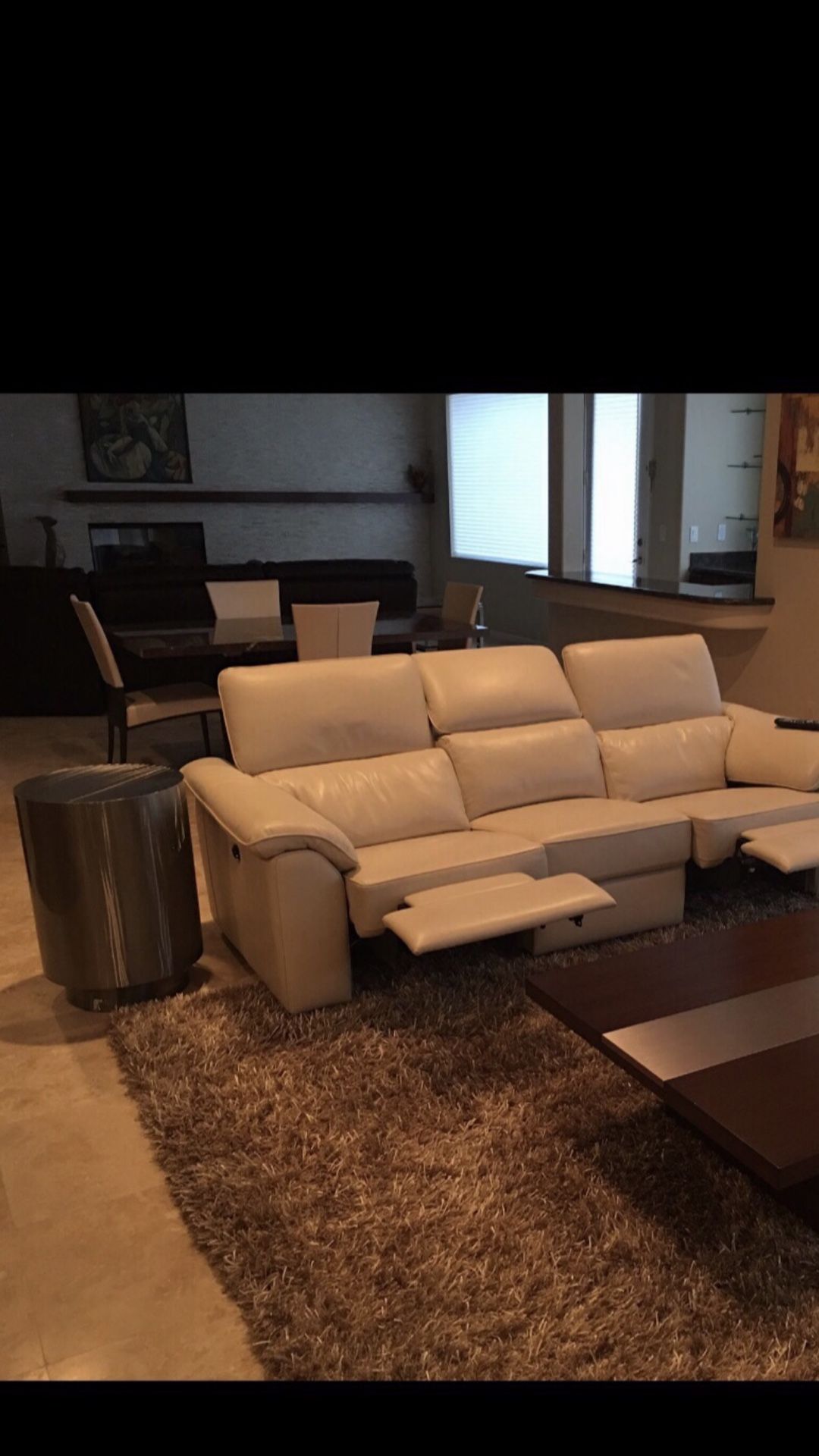 Metal Platinum round end table 18” dia x 26h 900.00 (Johnston casuals furniture)