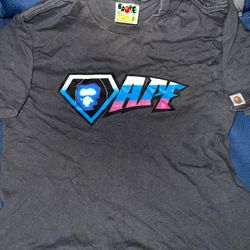 Bape Tee Small 2022 Rare Grey, Blue, Pink And White 
