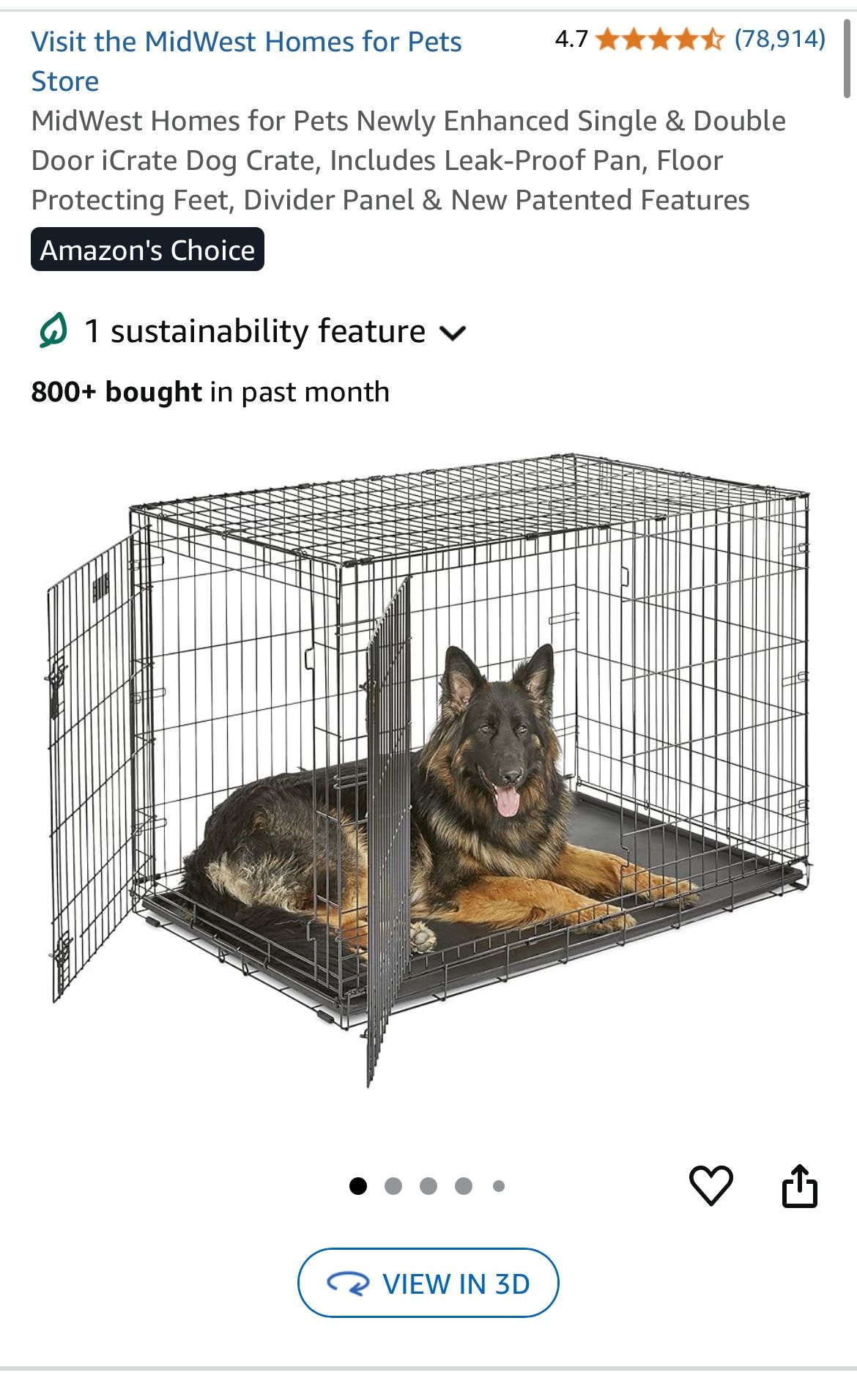 XL dog crate