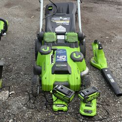 Combo Kit GREENWORKS 40v Mower Trimmer / Edger And Blower
