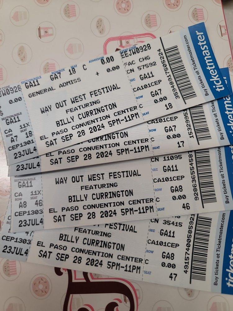 Billy Currington Tickets/ Way Out West