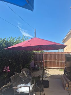 15x9" ft large double sided rectangular market umbrella patio color: Burgundy base not included