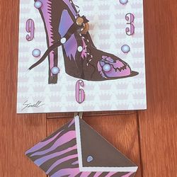 NEW Wall Clock - Shoe & Handbag - 5" x 7"