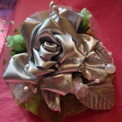 Beautiful silver wrist corsage made with love good condition $ 25.00