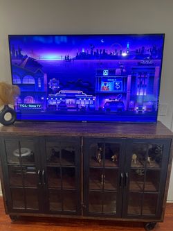65” TV 55” TV 35” Tv Cabinet, queen bed and frame tv Stand, dresser and wall art