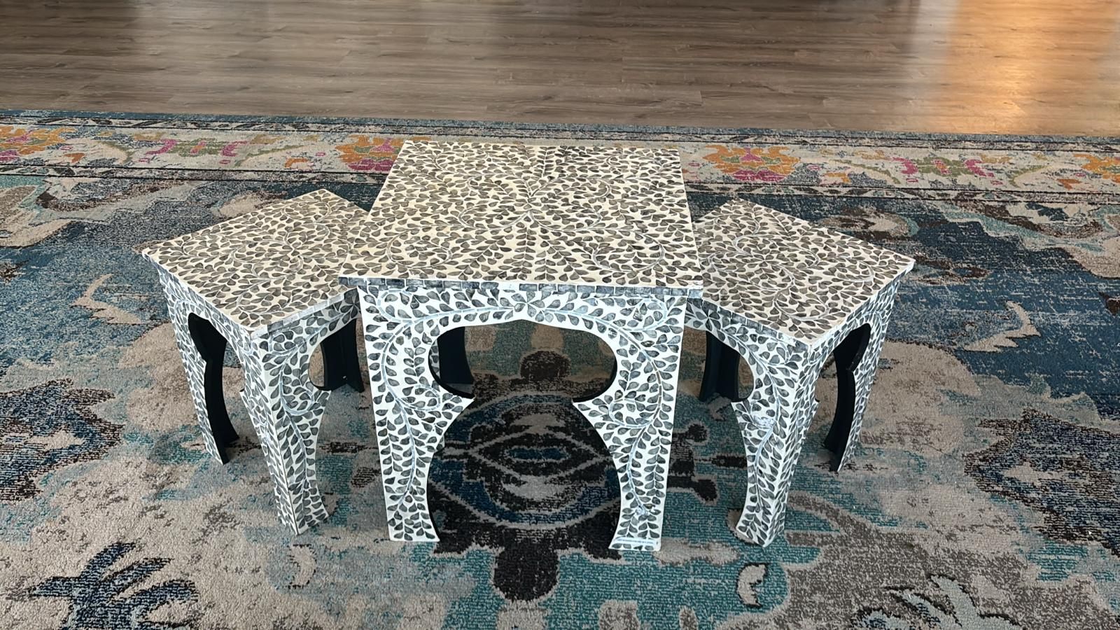 3 Coffee Tables, 1 Large Table and 2 Side Tables, Decorative