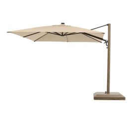 10 ft. Aluminum and Steel Cantilever LED Outdoor Patio Umbrella