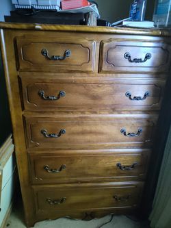 Bedroom Dresser 7 Drawers Solid Oak Wood