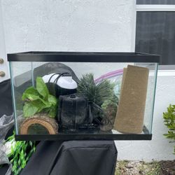 fish tank with reptile/aquarium accessories OBO