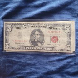 1963 $5 Red Shield Bill