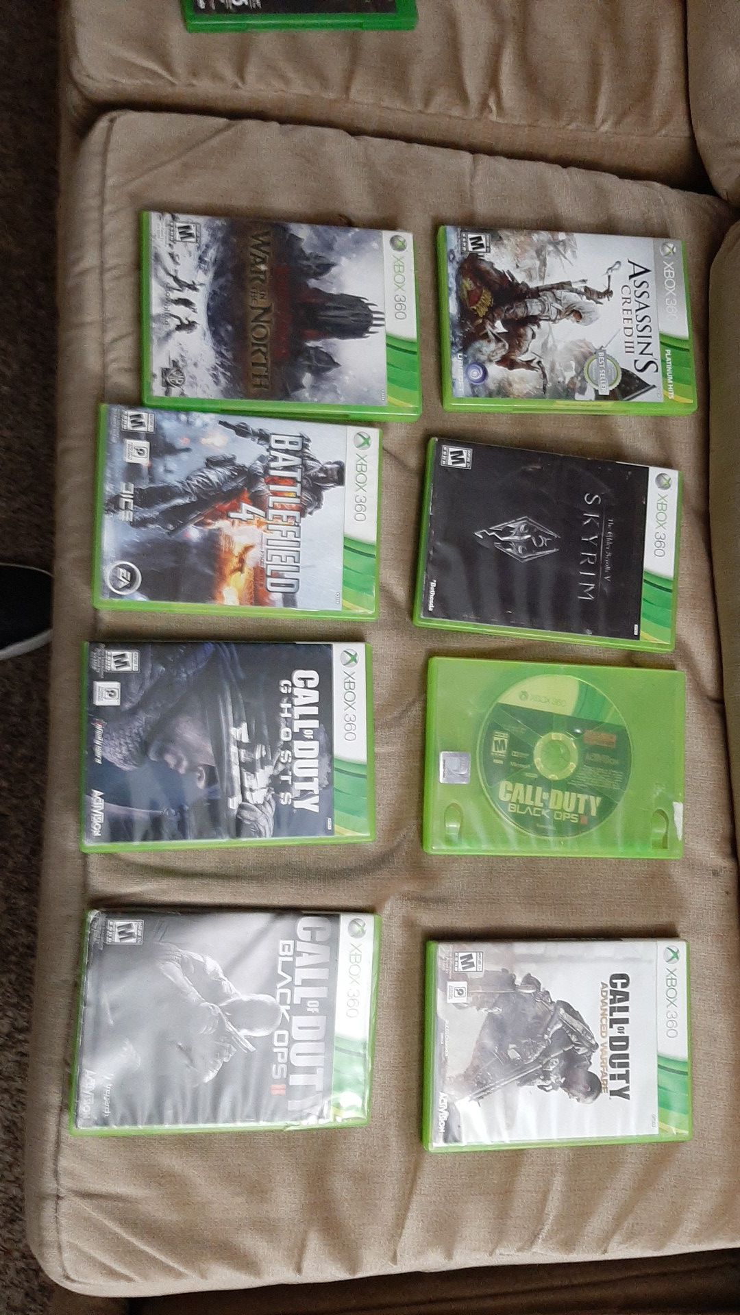 10 dollars for each all xbox 360 games been used but good shape