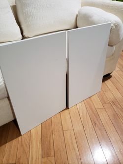 Elfa white melamine shelves