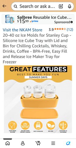 Silicone Ice Mold Tray with Lid for Stanley Cup