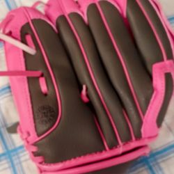 Girls Pink And Gray Like New T-ball Glove Size 10 And 1/2