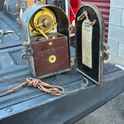 vintage Tork Clock mechanical time switch, likely from the 1920s-1940s,