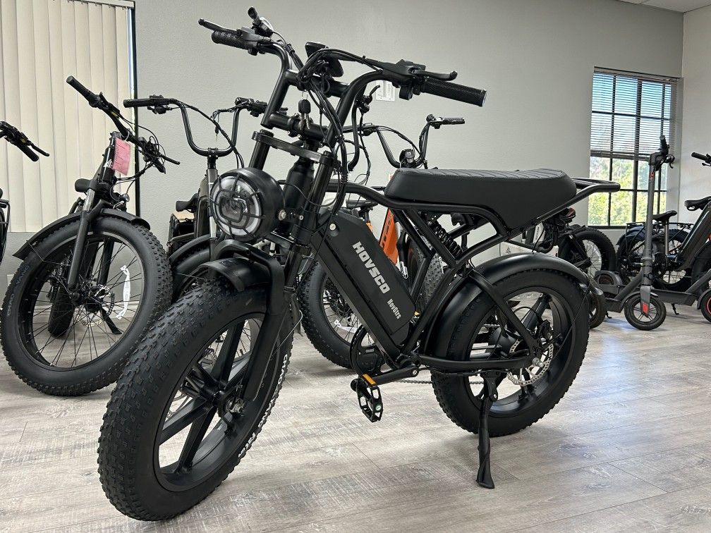 HOVSCO 20" 1500W Full Suspension Moped-Style E-Bike – Black