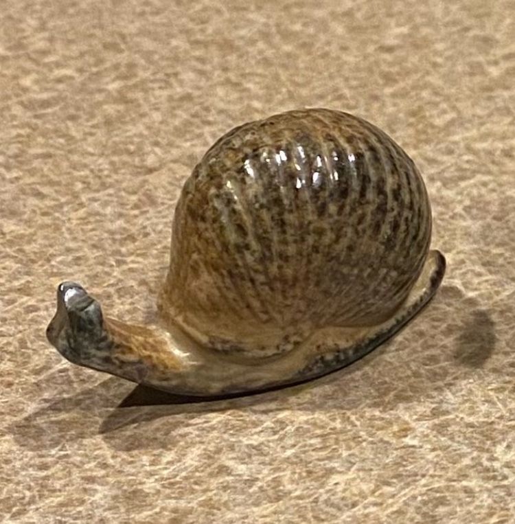 Vtg Snail Miniature Figurine With Spiral Shell