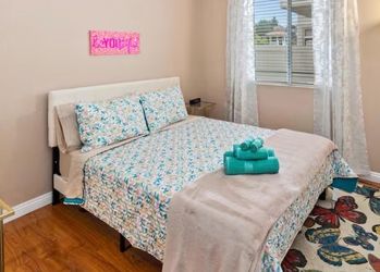 Queen Upholstered Queen Bed and Foam Mattress