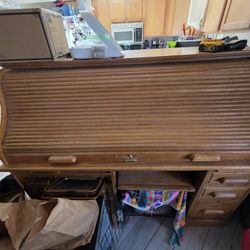 Antique Roll Top Secretary Desk