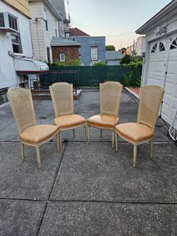4 vintage caneback chairs