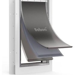 Baboni Pet Door for Wall Steel Frame and Telescoping Tunnel Aluminum Large Size