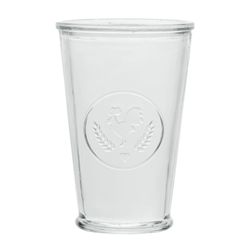 Libbey Farmhouse Collection Juice Glass Embossed Rooster Wheat Heart Vintage