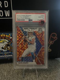 2020  Mosaic Justin Herbert Orange Reactive  PSA 10 