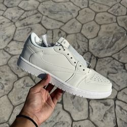 Jordan 1 Retro Low Swooshless Triple White 
