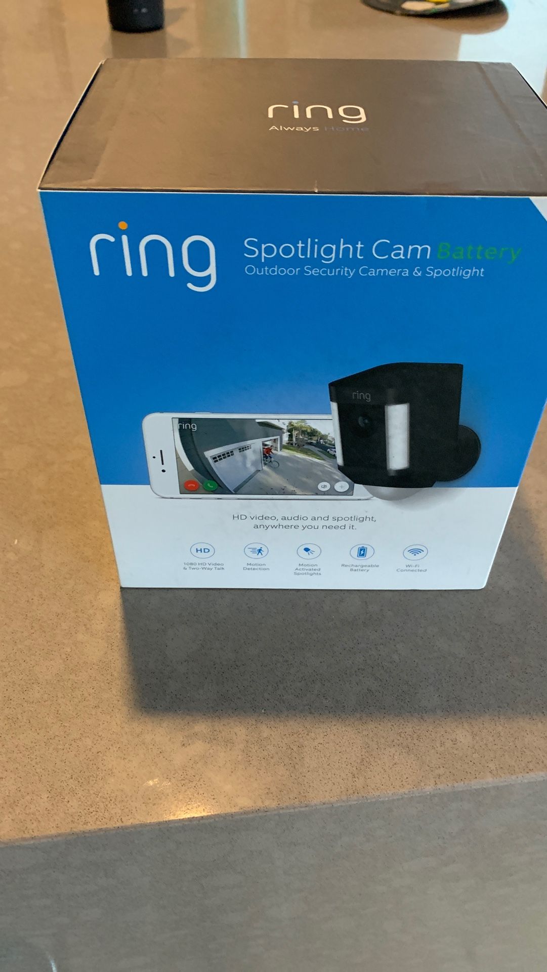 Black Ring Spotlight Cam NEW