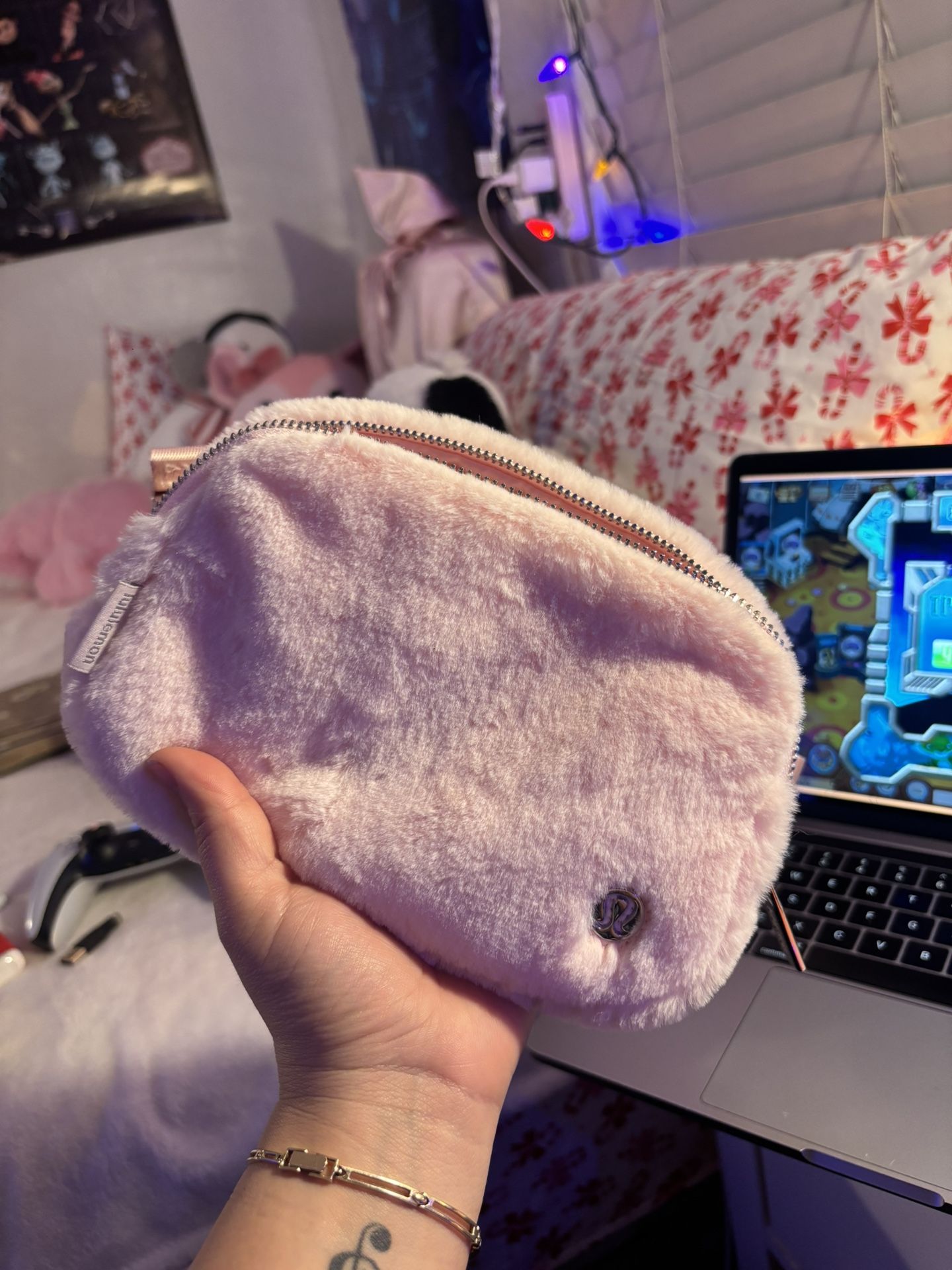 LULEMON PINK FUZZY BAG